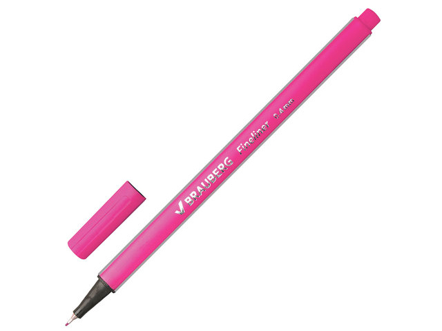 Ручка капиллярная BRAUBERG "Aero", трехгранная, металлический наконечник, 0,4 мм, розовая, 142256
