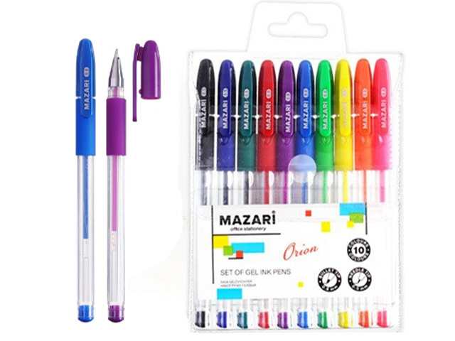 Набор гелевых ручек Mazari "Orion" 10цв. 0.5мм, ПВХ упак.