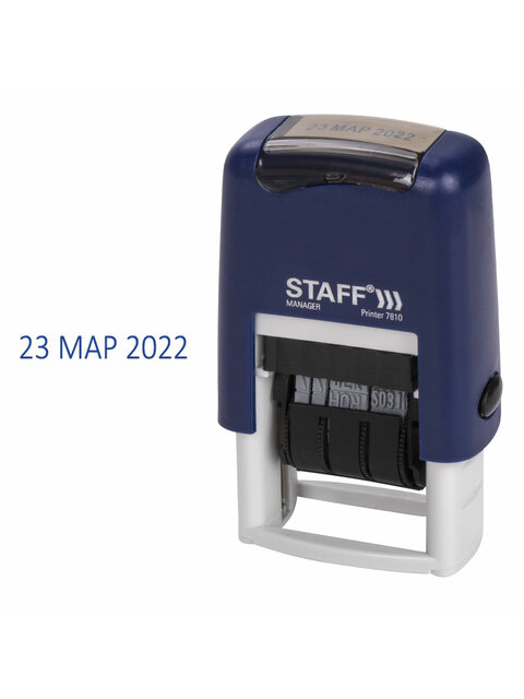 Датер-мини STAFF, месяц буквами , оттиск 22х4 мм, "Printer 7810"