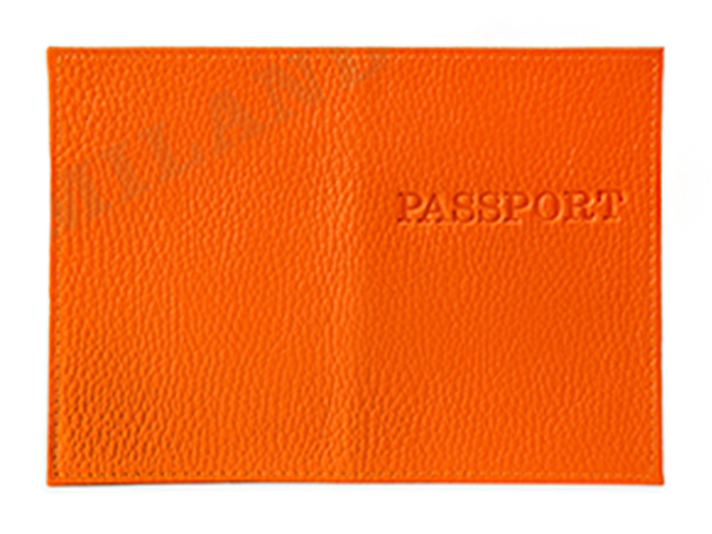 Обложка для паспорта MILAND "PASSPORT флоттер", оранжевый, натуральная кожа