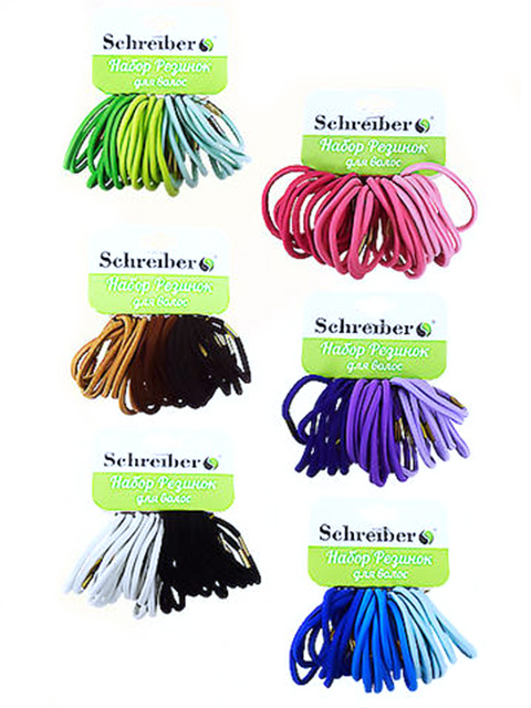 Набор резинок для волос "Schreiber" цветные, 24 штуки в наборе