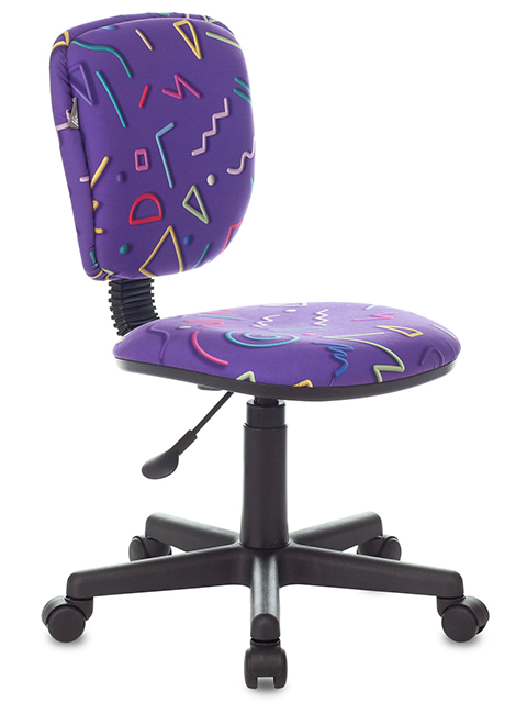 Кресло Бюрократ, CH-204NX/STICK-VIO, обивка мягкая фиолетовая с рисунком, пластик черный