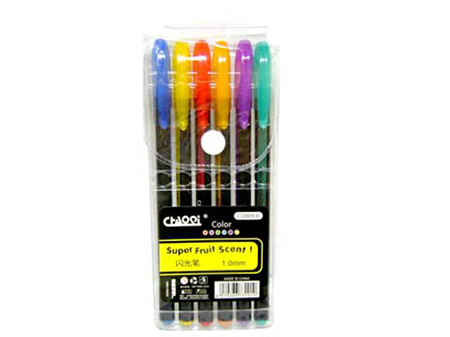 Набор гелевых ручек "Neon Color" 6 цветов, 1мм, с перламутром, в ПВХ упаковке