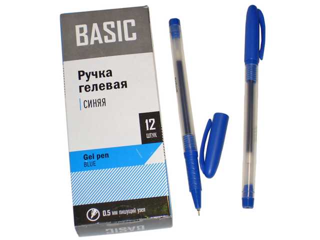 Ручка гелевая Silwerhof "BASIC" 0,5 мм, корп. полупрозр., синяя