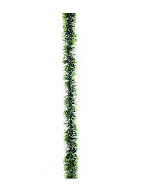 Мишура "Норка" длина 2 метра, d-70мм, зеленая с салатовыми кончиками