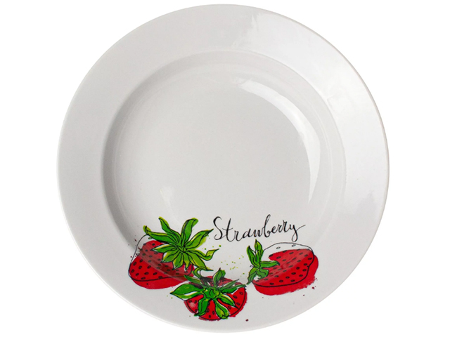 Тарелка глубокая ДФ "Гладкий край. Клубничное настроение" 200мм