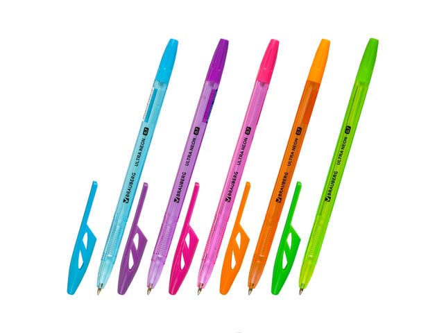 Ручка шариковая Brauberg "ULTRA NEON", СИНЯЯ, 0,7мм, чернила ГЕРМАНИЯ, наконечник ШВЕЙЦАРИЯ, 143566