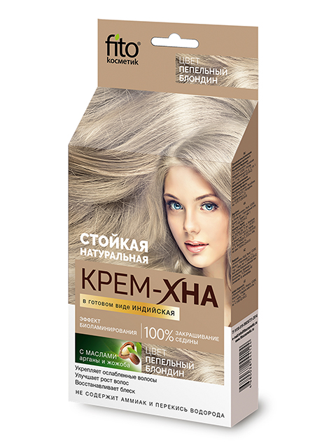 Крем-хна для волос в готовом виде Фитокосметик "Жемчужный блондин", 50мл