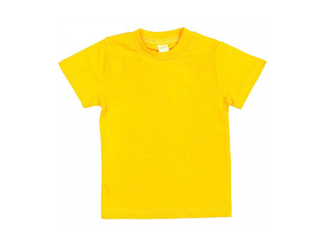 Футболка детская, однотонная, желтая, размер 134