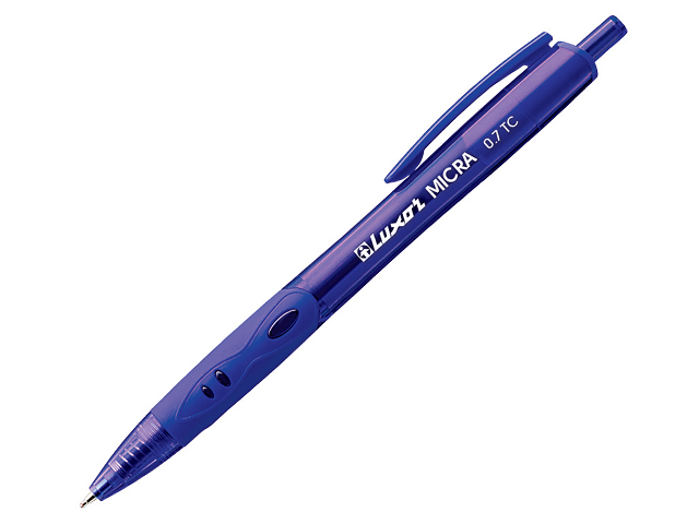 Ручка шариковая автоматическая Luxor "MICRA" 0,7 мм, корпус пластиковый, синяя, в ассортименте