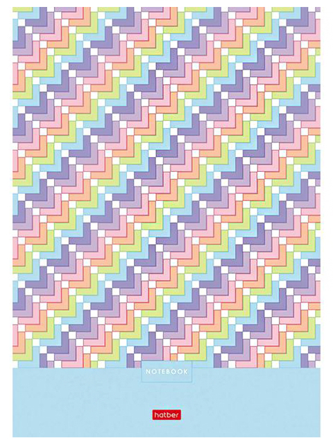 Бизнес-блокнот А4 80 листов клетка Хатбер "Нежный дизайн" обложка 7БЦ, 5-ти цветной блок