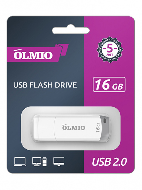 Флэш-диск OLMIO U-181 16GB белый