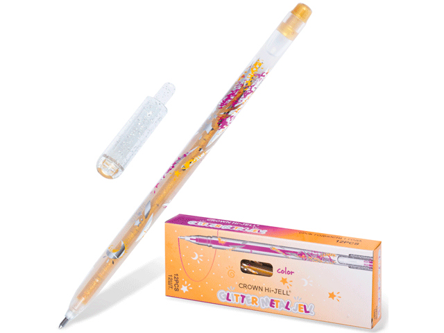 Ручка гелевая Crown "Люрекс" цвета в ассортименте