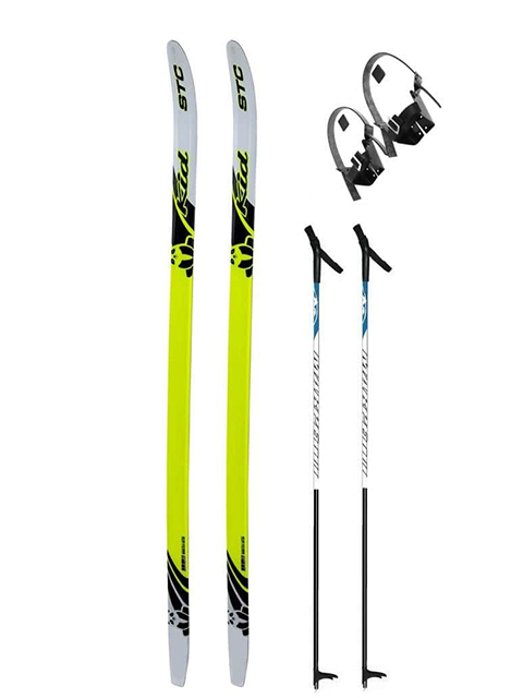 Лыжи STC Step (длина 120 см.) Snowmatic К3+ палки и крепление (с насечкой)
