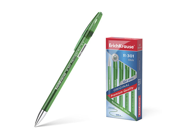 Ручка гелевая Erich Krause "Original R-301" 0,5 мм, зеленая