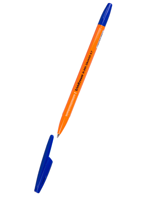 Ручка шариковая Erich Krause "R-301 Orange" 0,7 мм, корпус пластиковый оранжевый, синяя