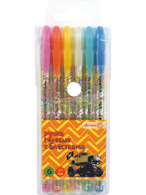 Набор гелевых ручек "Attomex. Monster Truck" 6 цветов, 0.1 мм