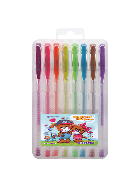 Набор гелевых ручек "Darvish" 8цв. пастель, в пластик. пенале