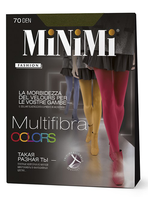 Колготки женские MiNiMi "MULTIFIBRA 70 COLORS" Kaki 5-XL (хаки)