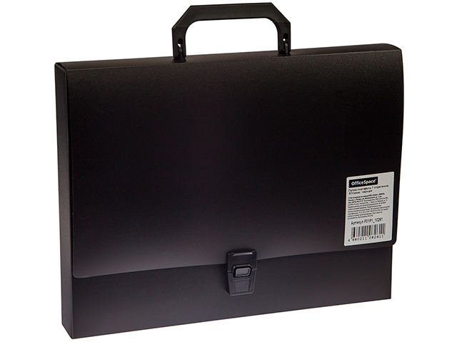 Портфель пластиковый А4 1 отделение OfficeSpace 600 мкм, черный
