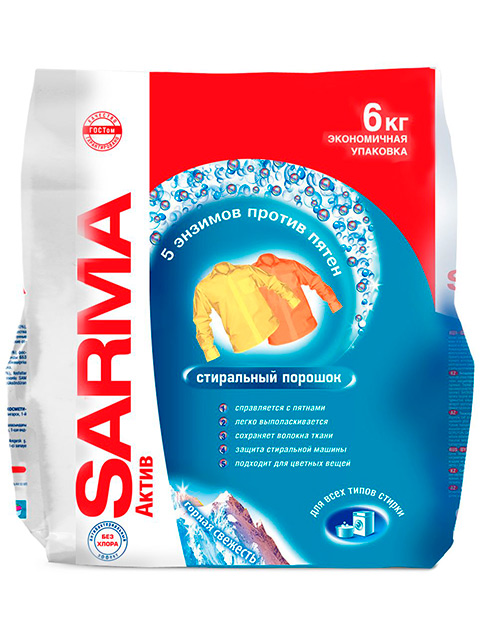 SARMA СМС Актив автомат Горная свежесть 6 кг