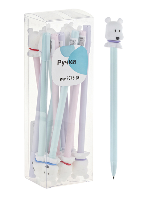 Ручка шариковая MESHU "Cute Bear" синяя, 0,7мм, корпус ассорти