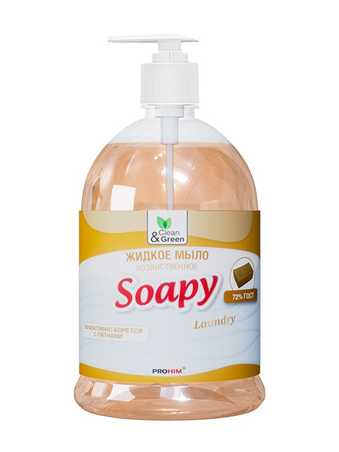 Мыло жидкое хозяйственное 1000мл "Soapy", с дозатором
