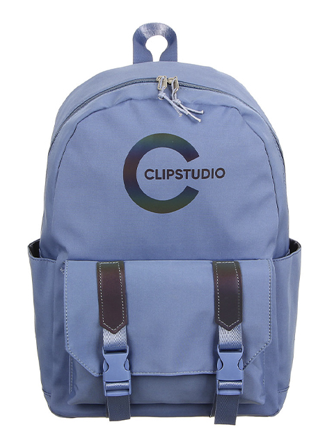 Рюкзак подростковый "ClipStudio" 42x29x12см, 1 отделение, 4 кармана, радужные вставки, полиэстер, синий