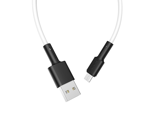 Дата-кабель Borofone BX31 USB-micro USB 2.4A, 1м, силикон (White)