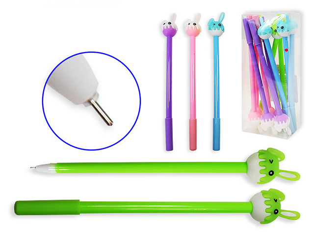 Ручка гелевая Tukzar "Заяц" с игрушкой насадкой, 0,5мм, синяя