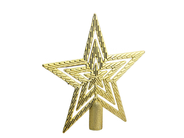 Верхушка "Звезда" текстурная, 15х15см, пластик, золото