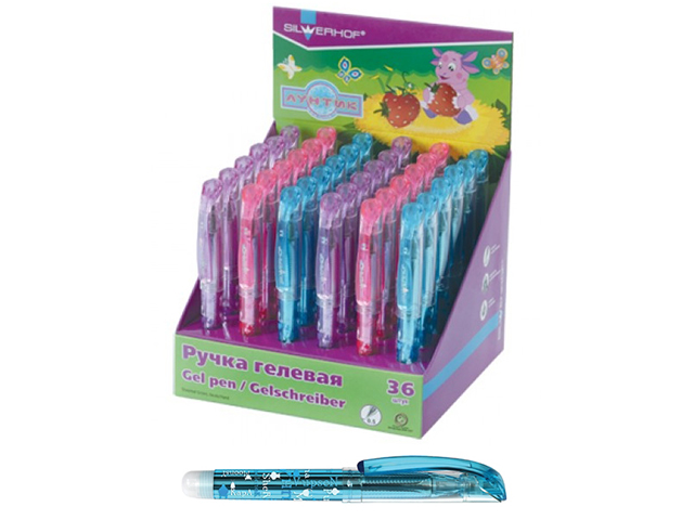 Ручка гелевая Silwerhof "Лунтик" 0,5 мм, синяя