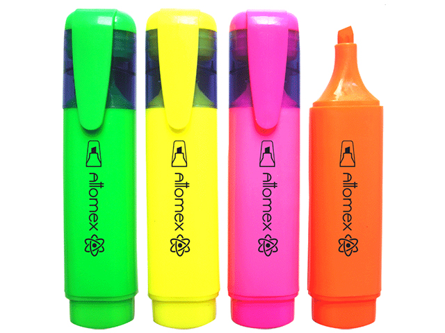Набор текстовыделителей "Attomex" 1-5 мм, 4 цвета, в пластиковом блистере