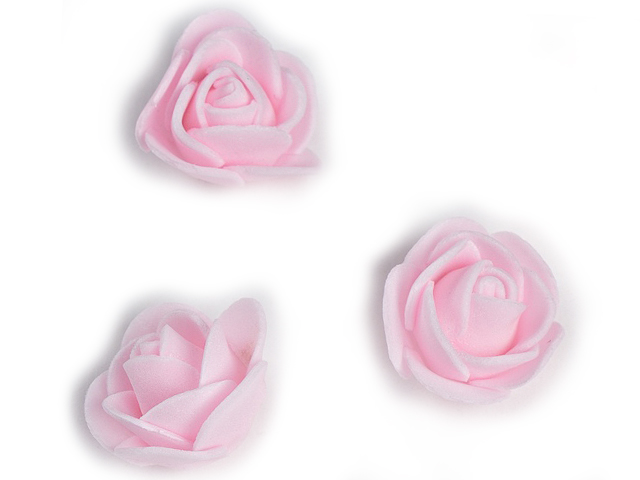 Головки цветов "Роза" мелкая 25мм, светло-розовый (цена за 1шт)