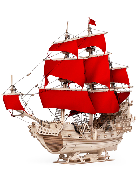 Конструктор  Леммо-тойс "Корабль. Утренняя звезда" 546 деталей 65х26х56см деревянный