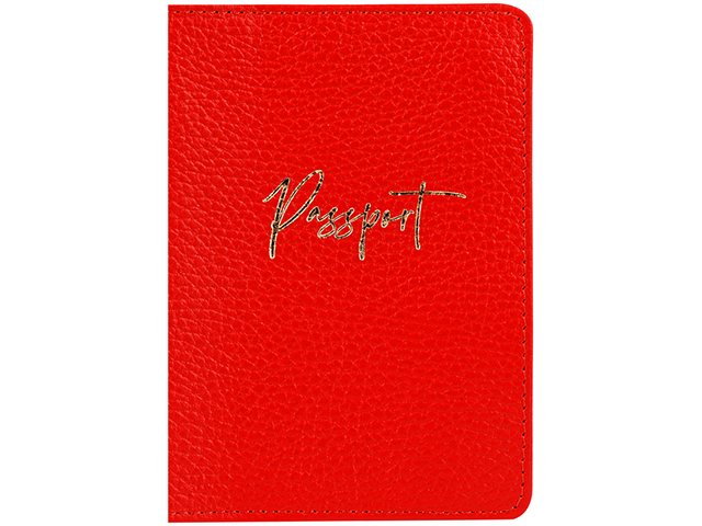Обложка для паспорта Office Space "Naples" кожа, красный, тиснение фольгой