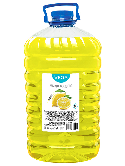 Мыло жидкое Vega "Лимон", ПЭТ, 5л