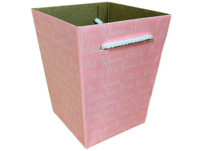 Коробка для цветов Яркий Мир, 93х120х150 мм, розовая