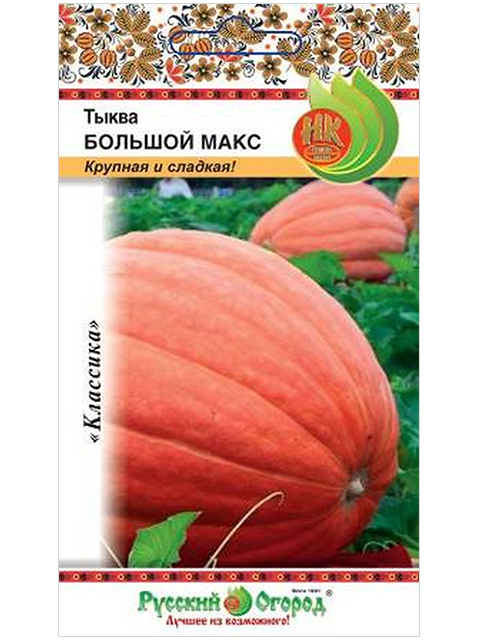Тыква Большой Макс, крупноплодная, 1 гр., ц/п, Русский огород