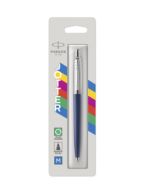Ручка шариковая автоматическая PARKER "Jotter Navy Blue" синяя, 1,0мм, блистер