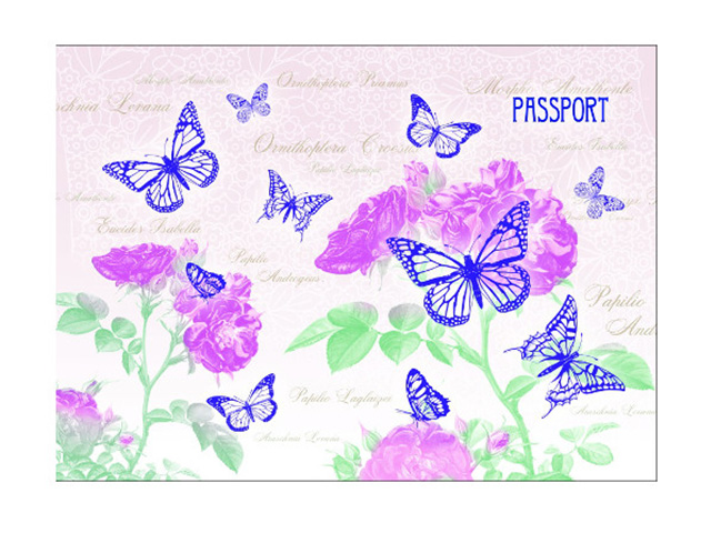 Обложка для паспорта Фора "Бабочки на белом" ПВХ