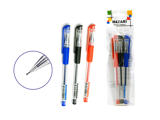 Набор гелевых ручек Mazari "DENISE" 0,5мм, 3 цвета, европодвес
