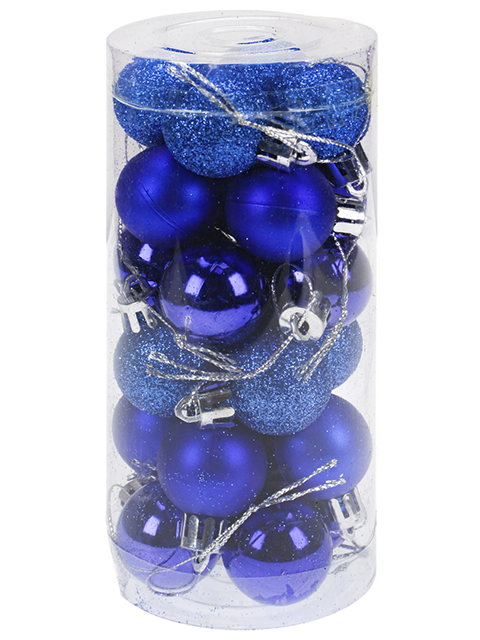 Набор елочных шаров MILAND "Новогоднее настроение" 24 штуки d-3 см, синий