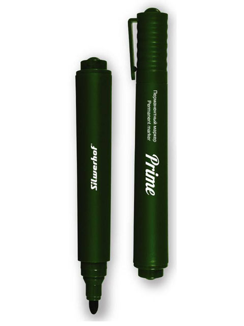 Маркер перманентный Silwerhof "Prime" 1-3 мм, пулевидный наконечник, зеленый
