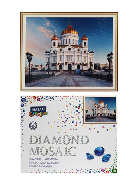Алмазная мозаика Mazari Creative "Храм Христа Спасателя" 40х50 см, на подрамнике