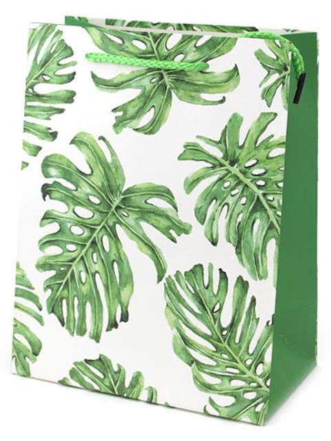 Пакет подарочный 18х23х10 см, "Листья пальмы" ламинированный