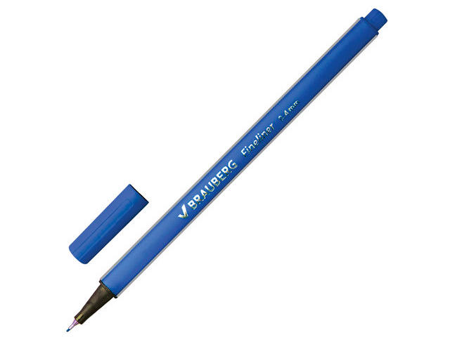 Ручка капиллярная BRAUBERG "Aero", трехгранная, металлический наконечник, 0,4 мм, синяя, 142253