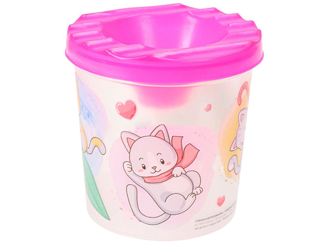 Стакан непроливайка Проф-Пресс "Смешные котята"