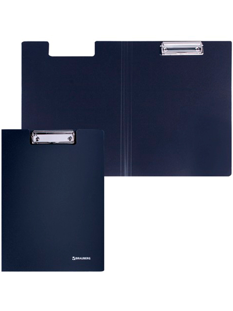 Папка-планшет с зажимом А4 "Brauberg" пластиковая, черная