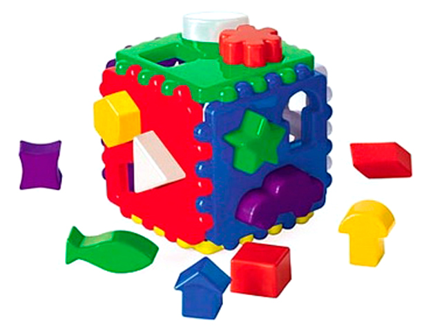 Игра "Логический куб. Фигуры" большой 12х12 см, со сквозными отверстиями